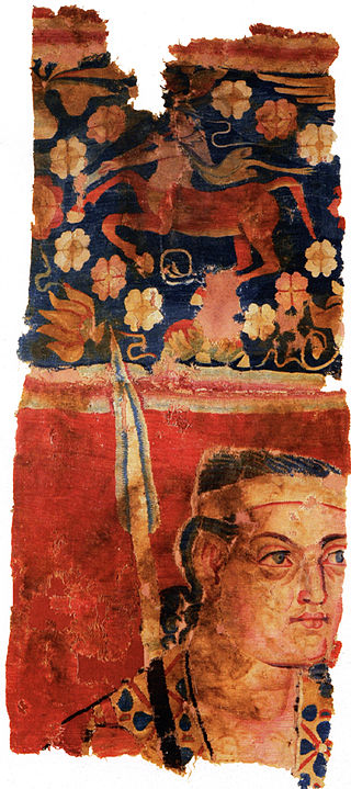 A Warrior possibly Greek ca 3rd-2nd cent BCE  Sampul Tapestry woolen Urumqi Xinjiang Museum